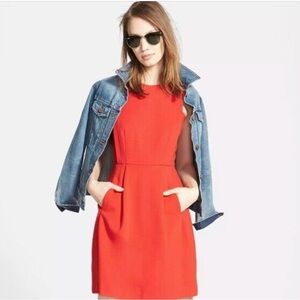 Madewell Fit & Flare Skater Dress - Red